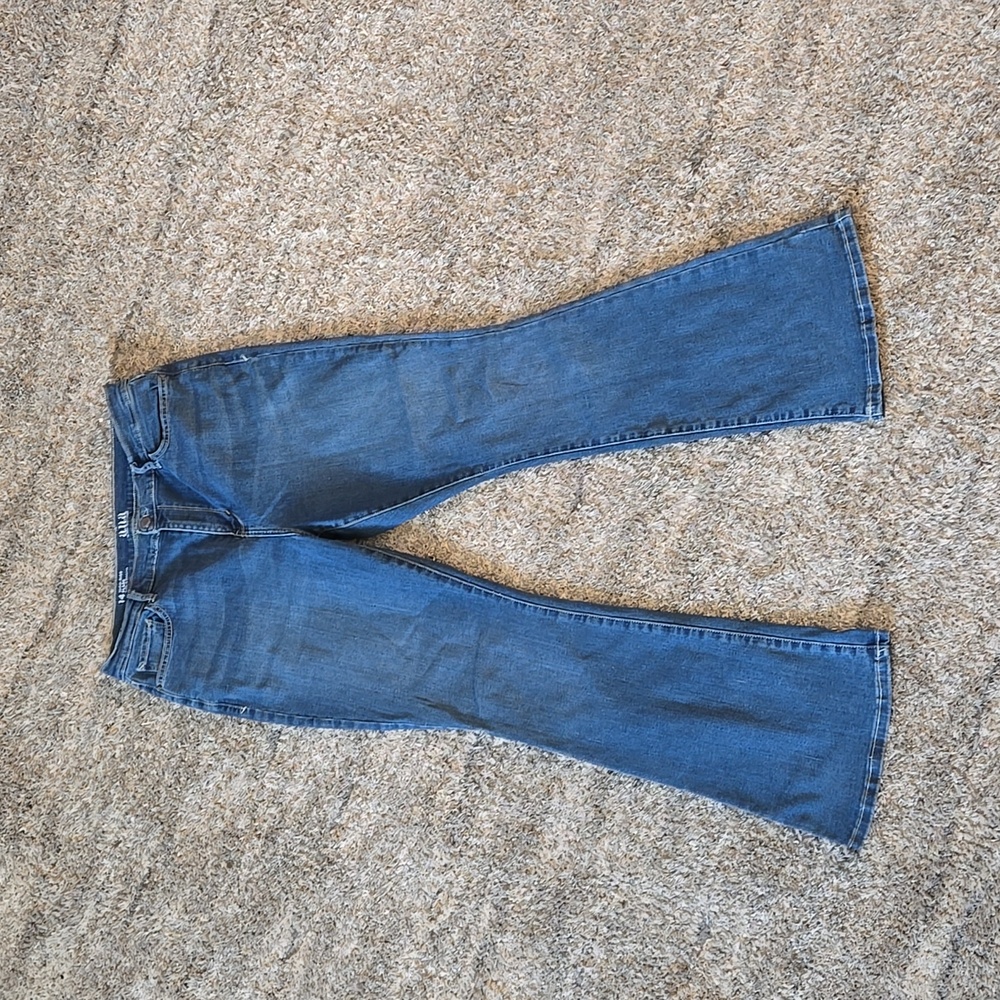 Medium Wash Stretchy Flare Leg Jeans Bell Bottom